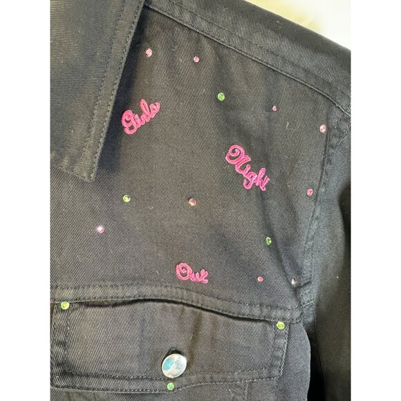 Vintage custom made Girls Night Out lightweight jean jacket bedazzled one of a k - Picture 5 of 9